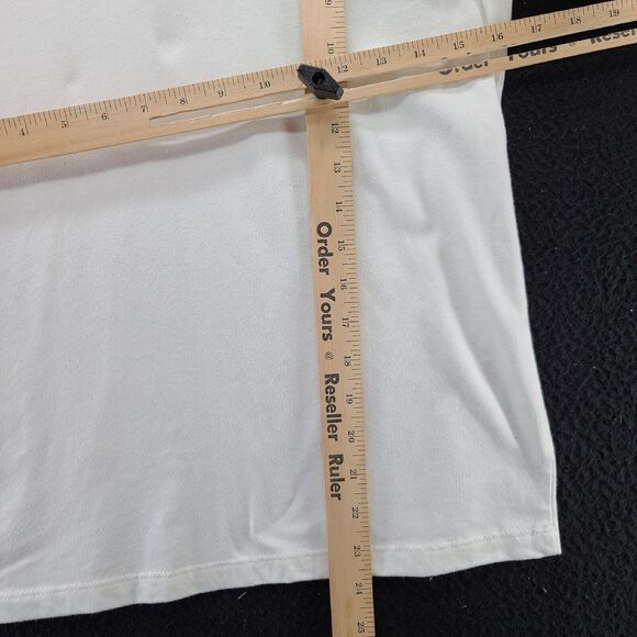 Coral Bay Womens T-Shirt White Size PL Cotton Blend Short Sleeve Pullover - Picture 4 of 13